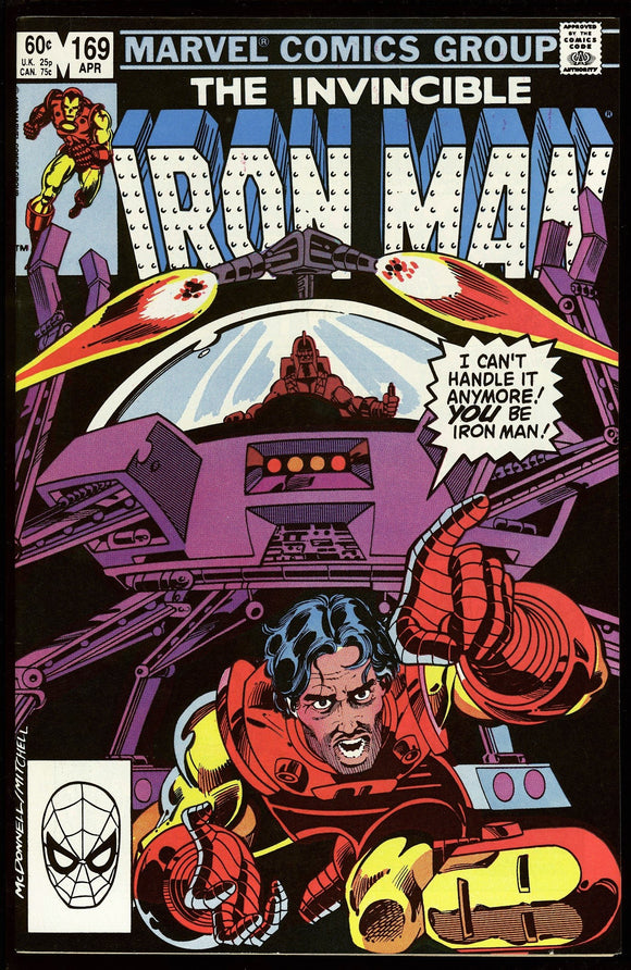 Iron Man #169 Marvel 1983 (NM-) 1st James Rhodes as Iron Man!