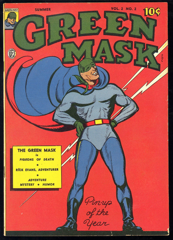 Green Mask #2 Fox Feature 1945 (FN/VF) HIGH GRADE Golden Age! HTF!