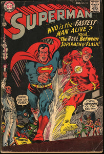 Superman #199 DC Comics 1967 (VG-) 1st Superman/Flash Race!