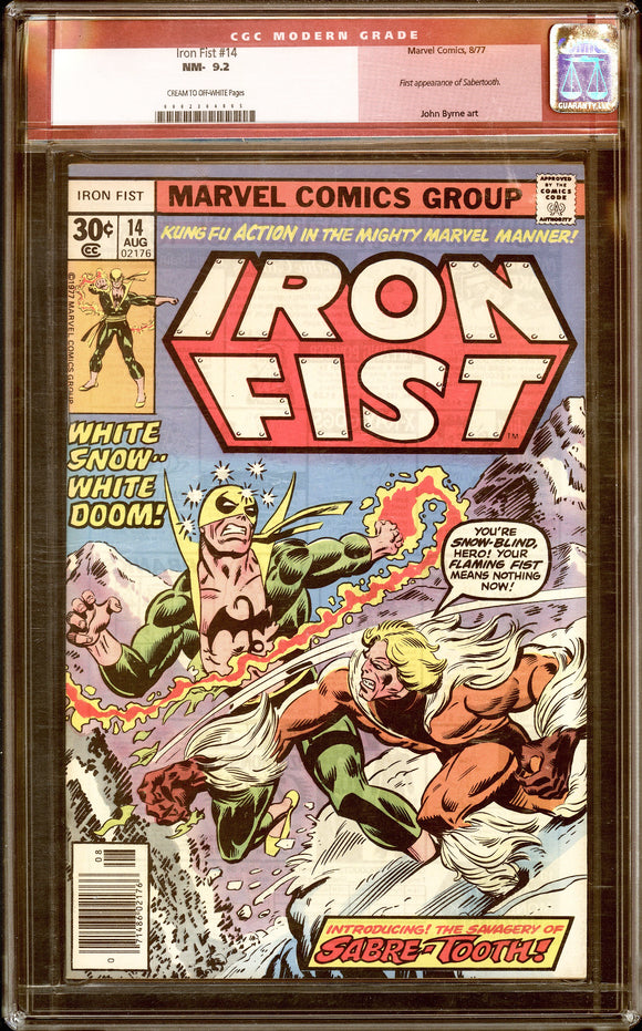 Iron Fist #14 CGC 9.2 (1977) 1st Appearance of Sabretooth! RED LABEL!