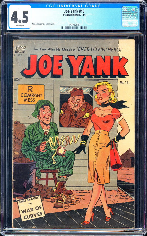 Joe Yank #16 CGC 4.5 (1954) Golden Age Good Girl Art! HTF!