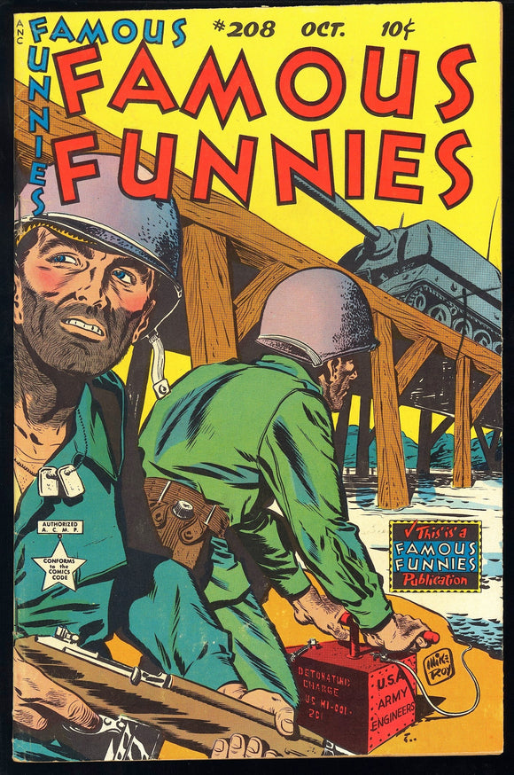 Famous Funnies #208 1953 (FN/VF) SCARCE Mike Roy War Cover!