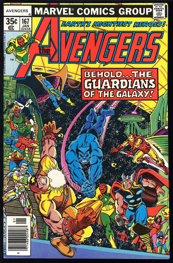 Avengers #167 Marvel 1977 (NM) 1st Meeting with Guardians of the Galaxy!