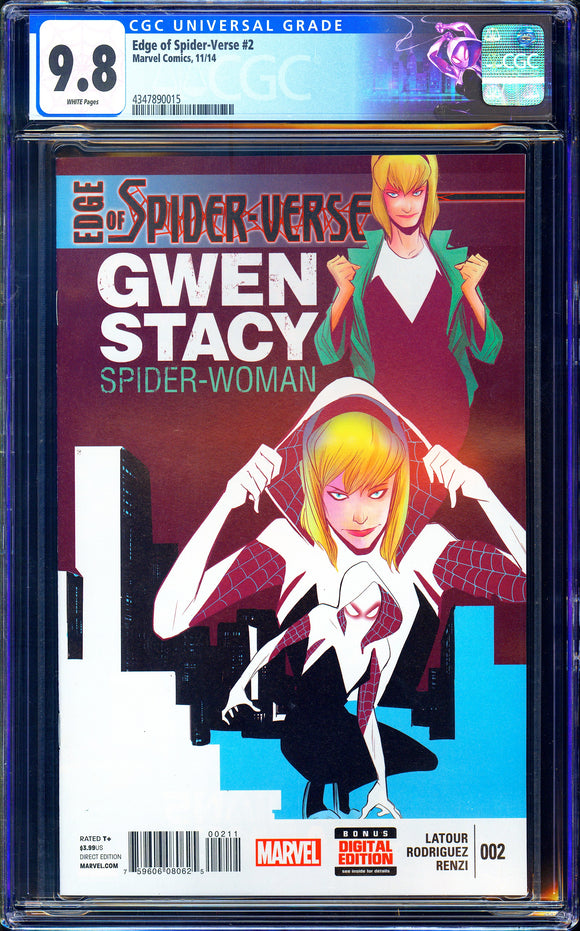 Edge of Spider-Verse #2 CGC 9.8 1st app. of new Spider-Woman (Gwen Stacy)