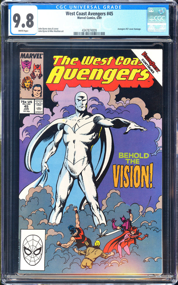 West Coast Avengers #45 CGC 9.8 1st app. of White Vision!