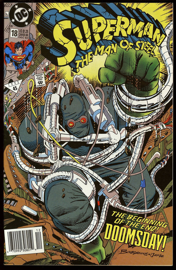Superman #18 DC 1992 (NM-) 1st Full App of Doomsday! NEWSSTAND!