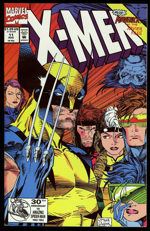 X-Men #11 Marvel Comics 1992 (NM+) Classic Jim Lee Cover!