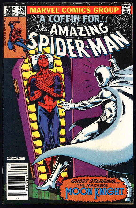 Amazing Spider-Man #220 Marvel 1981 (NM+) NEWSSTAND! Moon Knight!