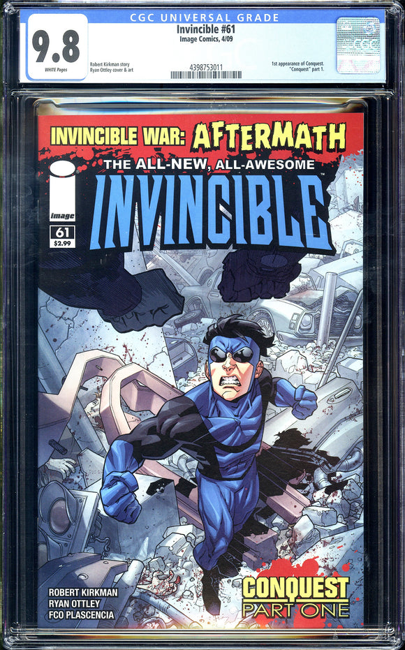 Invincible #61 CGC 9.8 (2009) 1st Appearance of Conquest!