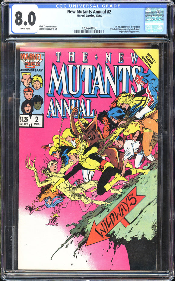 New Mutants Annual #2 CGC 8.0 (1986) 1st US Appearance of Psylocke!