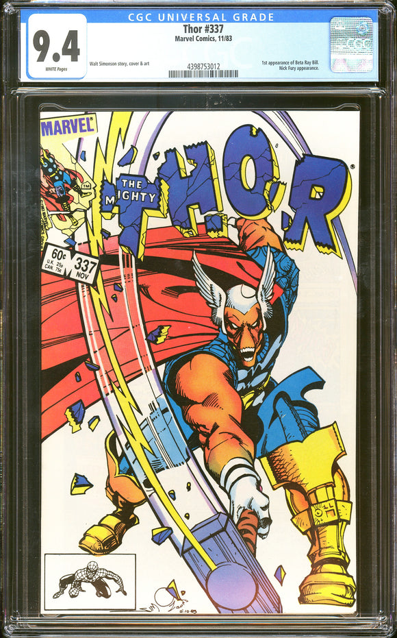 Thor #337 CGC 9.4 (1983) 1st Appearance of Beta Ray Bill!