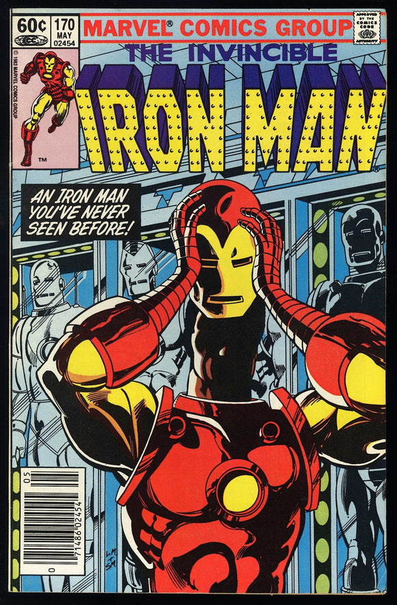 Iron Man #170 Marvel 1983 (VF+) James Rhodes as Iron Man! NEWSSTAND!
