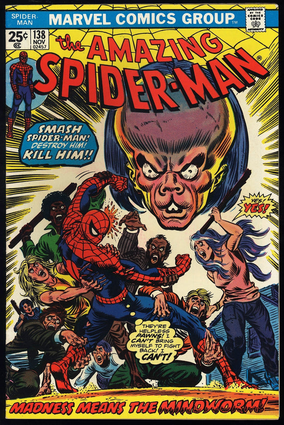 Amazing Spider-Man #138 Marvel 1974 (VF) 1st App of Mindworm!