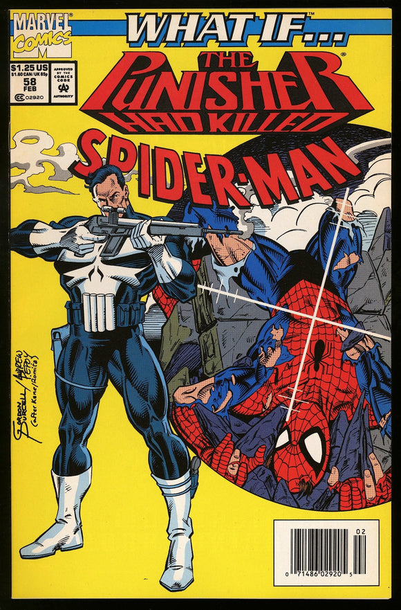 What If #58 Marvel 1994 (NM-) Punisher Killed Spider-Man! NEWSSTAND!