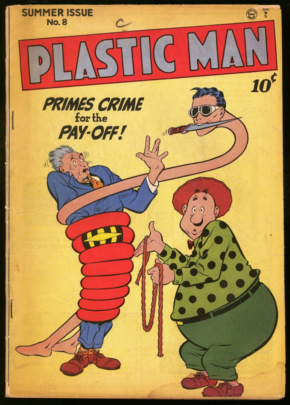 Plastic Man #8 Quality Comics 1947 (VG-) Golden Age HTF!