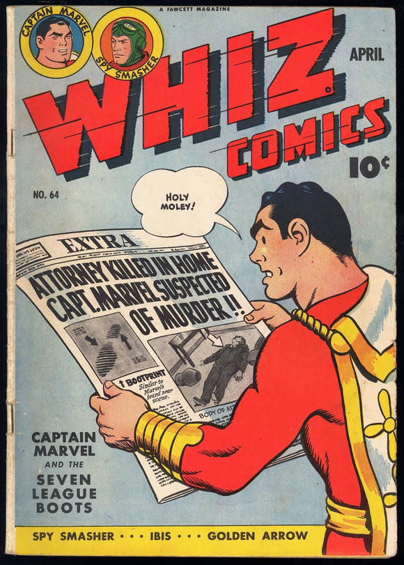Whiz Comics Vol. 11 #64 Fawcett 1945 (VG-) Golden Age HTF!