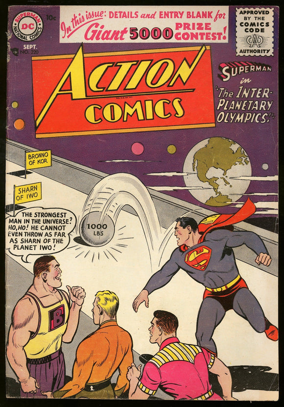 Action Comics #220 DC 1956 (VG+) Inter-Planetary Olympics!