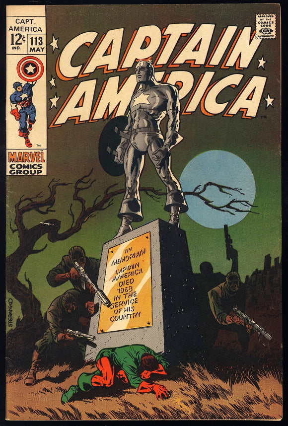 Captain America #113 Marvel 1969 (VF-) Classic Steranko Cover!
