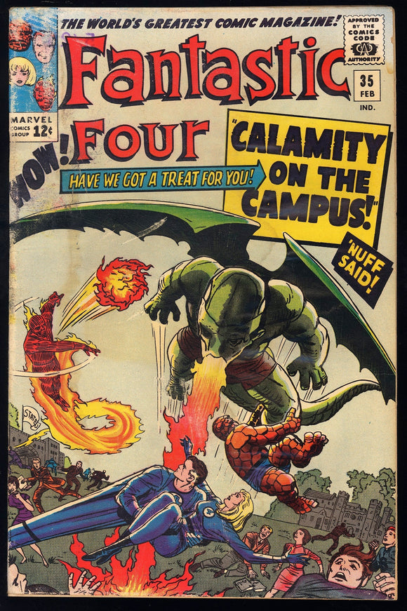 Fantastic Four #35 Marvel 1965 (G/VG) 1st Dragon Man! ~Water Damage~