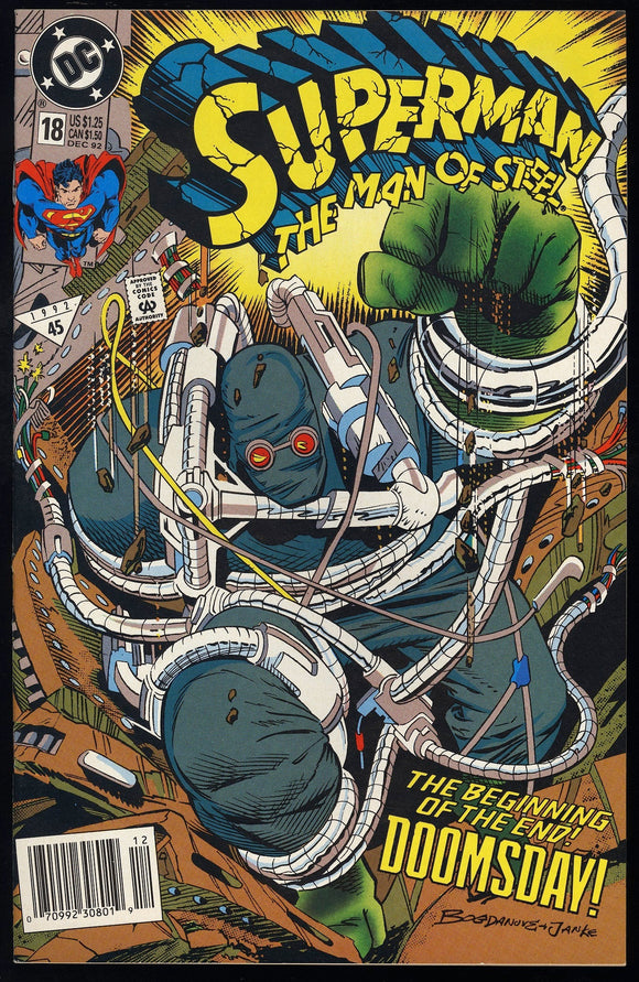 Superman #18 DC 1992 (VF/NM) 1st Full App of Doomsday! NEWSSTAND!
