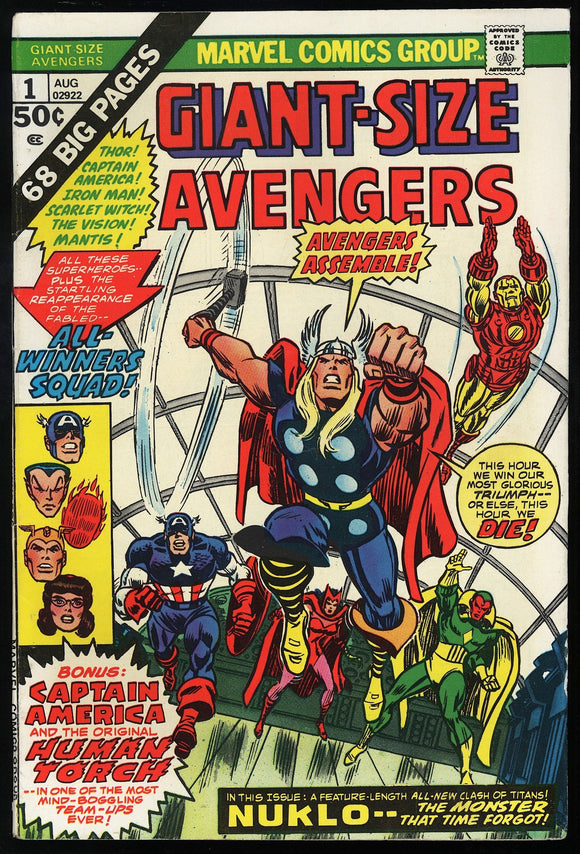 Giant-Size Avengers #1 Marvel 1974 (VF-) 1st Appearance of Nuklo!
