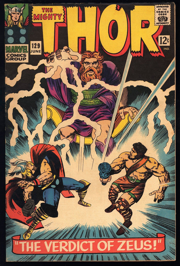 Thor #129 Marvel Comics 1966 (FN-) 1st App of Ares!