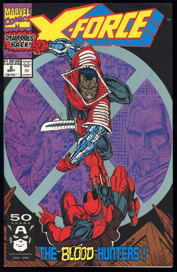 X-Force #2 Marvel 1991 (NM-) 2nd Appearance of Deadpool!
