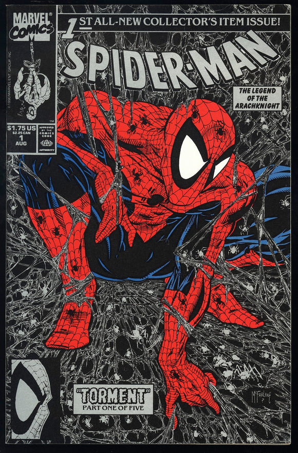 Spider-Man #1 Marvel 1990 (NM) Todd McFarlane Silver Cover!