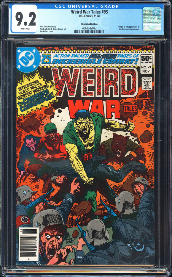 Weird War Tales #93 CGC 9.2 (1980) 1st App of the Creature Commandos!