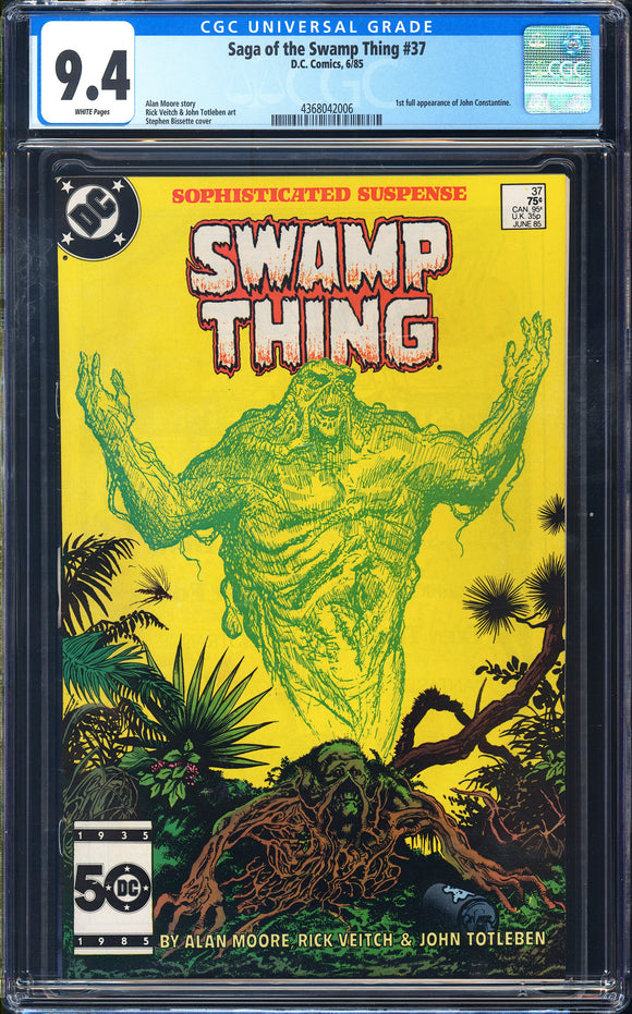 Saga of the Swamp Thing #37 CGC 9.4 (1985) 1st Full John Constantine!