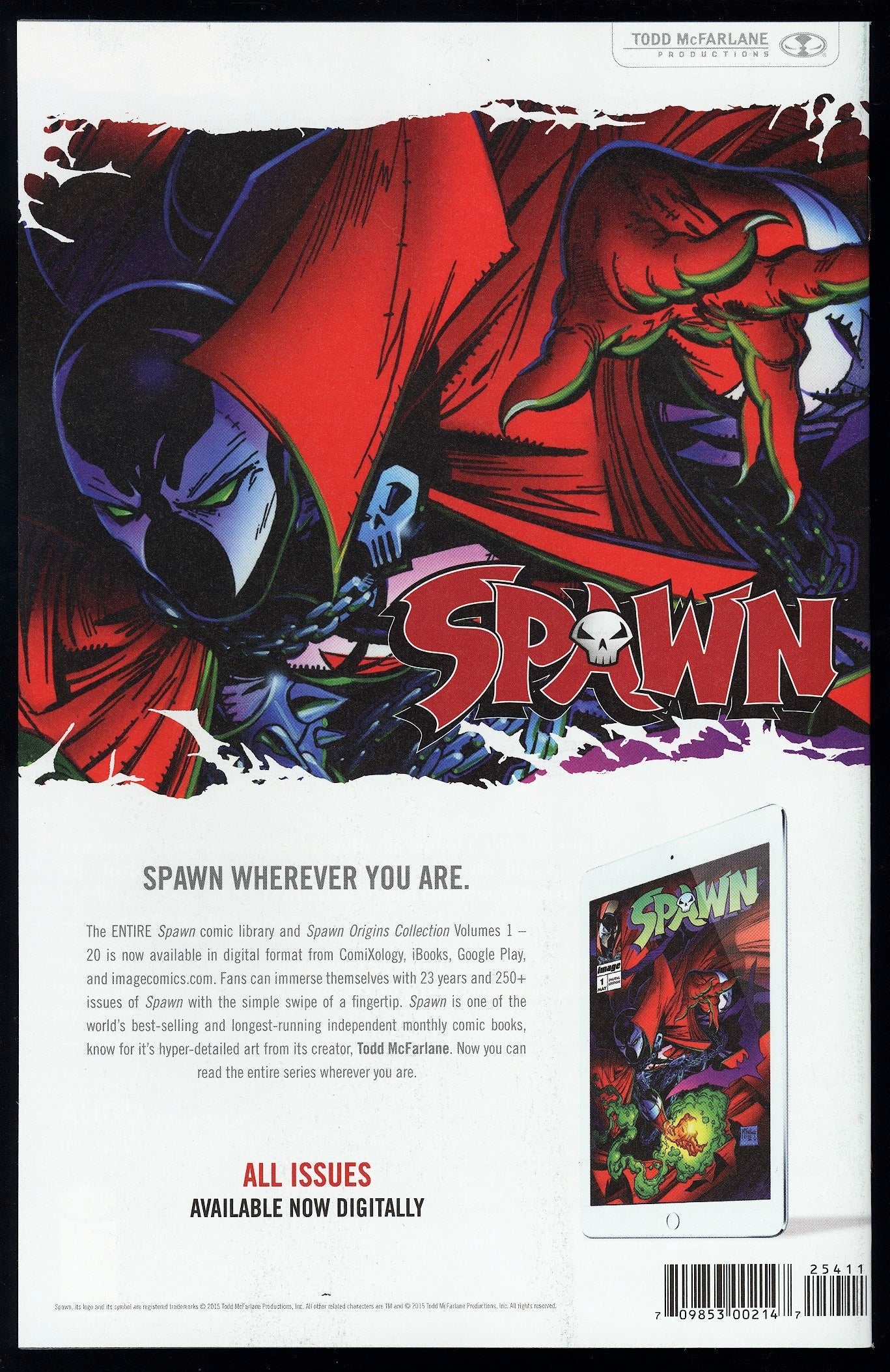 Spawn #254 Image 2015 (NM+) Low Print Run! Todd McFarlane