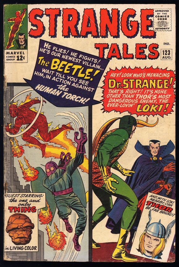 Strange Tales #123 Marvel 1964 (VG-) 1st Beetle! 1st Thor Crossover!