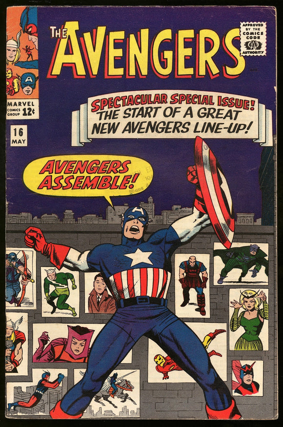 Avengers #16 Marvel 1965 (FN+) 1st New Avengers Line-up!