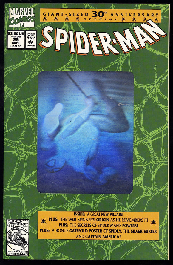 Spider-Man #26 Marvel Comics 1992 (NM-) 30th Anniversary Hologram!