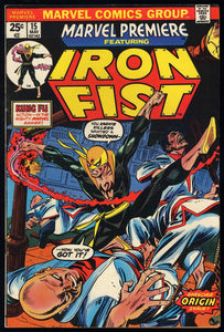 Marvel Premiere #15 1974 (FN+) 1st Appearance of Iron Fist! NO MVS