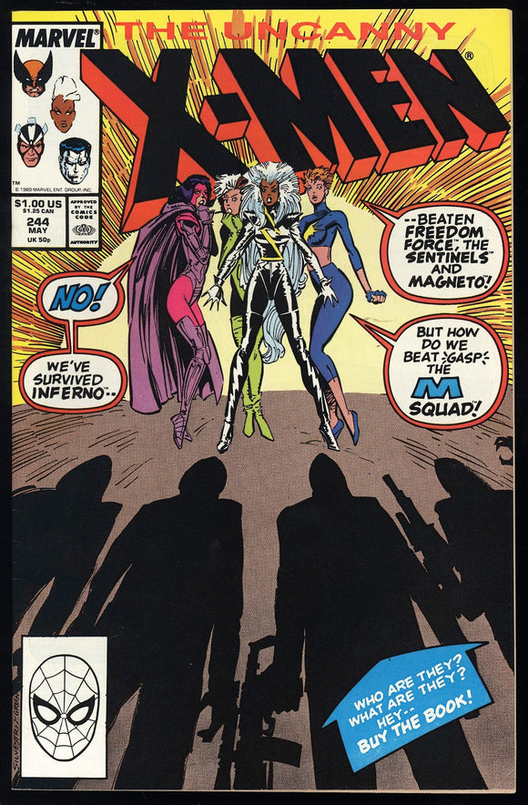 Uncanny X-Men #244 Marvel 1989 (VF/NM) 1st Appearance of Jubilee!