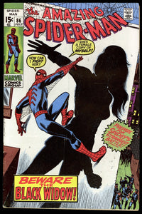 Amazing Spider-Man #86 Marvel 1970 (VG+) Origin of Black Widow!