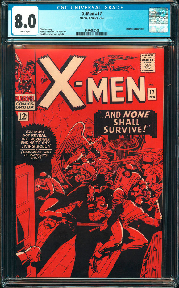 X-Men #17 CGC 8.0 (1966) Magneto Appearance! Jack Kirby!