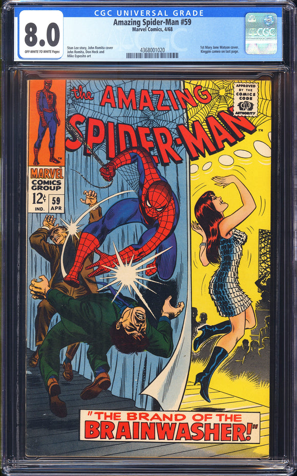 Amazing Spider-Man #59 CGC 8.0 (1968) 1st Mary Jane Watson Cover!