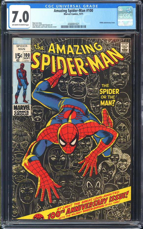 Amazing Spider-Man #100 CGC 7.0 (1971) 100th Anniversary Issue!