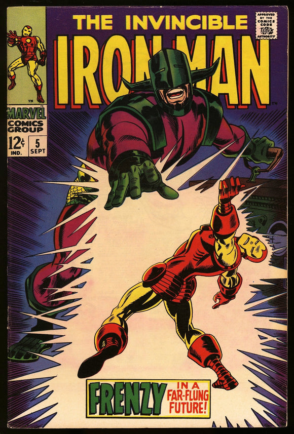 Iron Man #5 Marvel 1968 (VF-) Cerberus Appearance! Stan Lee!