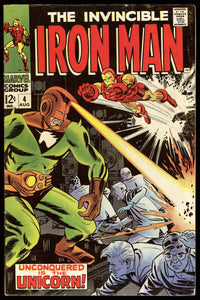 Iron Man #4 Marvel 1968 (FN-) Unicorn Appearance! Johnny Craig Art!