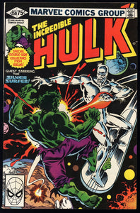 Incredible Hulk #250 Marvel 1980 (VF/NM) Classic Hulk vs. Surfer Cover!