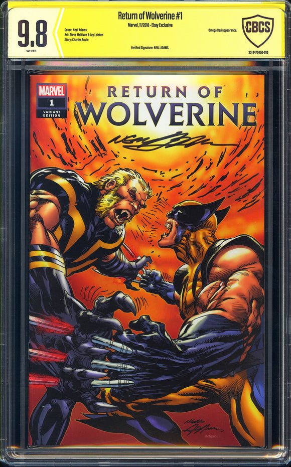 Return of Wolverine #1 CBCS 9.8 (2018) Verified Signature by Neal Adams!