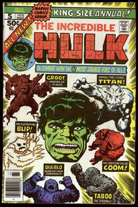 Incredible Hulk King Size Annual #5 1976 (FN-) 2nd Appearance of Groot!
