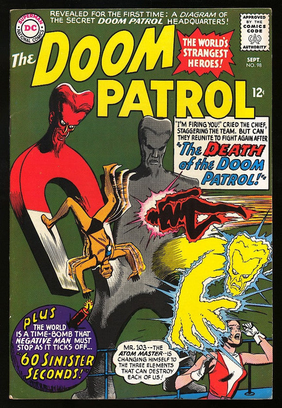Doom Patrol #98 DC Comics 1965 VF- 1st App of Atomic Man!