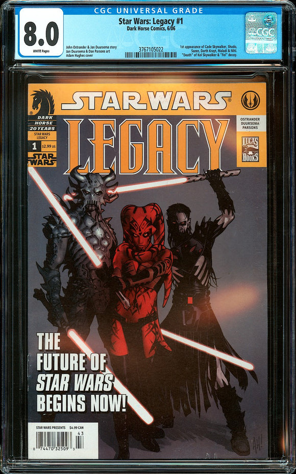 Star Wars: Legacy #1 CGC 8.0 (2006) 1st Cade Skywalker! NEWSSTAND