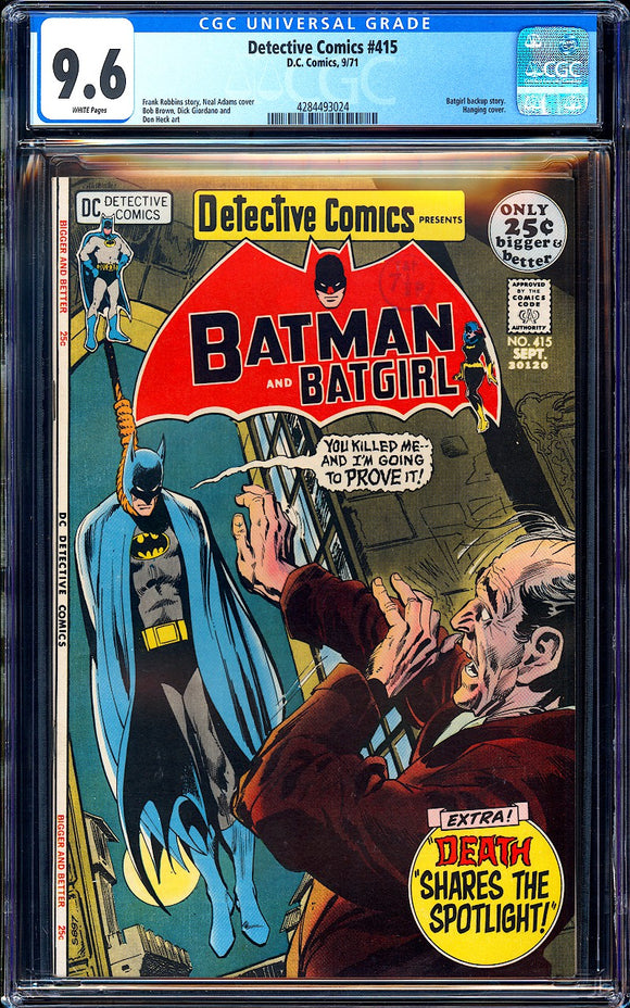 Detective Comics #415 CGC 9.6 (1971) Batgirl Backup Story! Neal Adams!