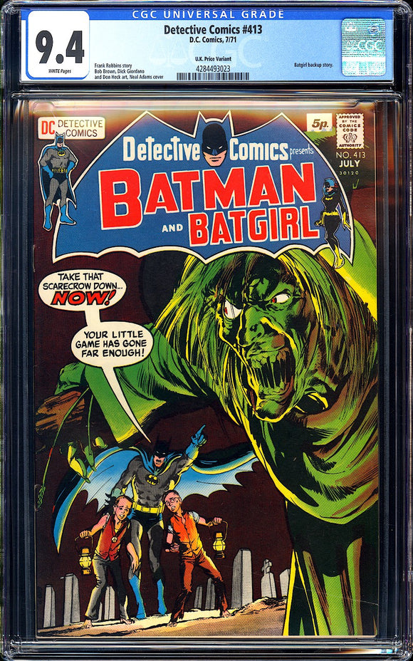 Detective Comics #413 CGC 9.4 (1971) SINGLE HIGHEST GRADED Batgirl Backup Story!