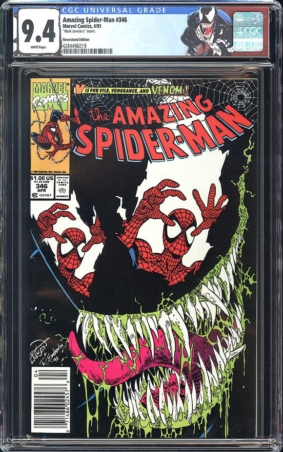 Amazing Spider-Man #346 CGC 9.6 (1991) NEWSSTAND! Mark Jewelers!